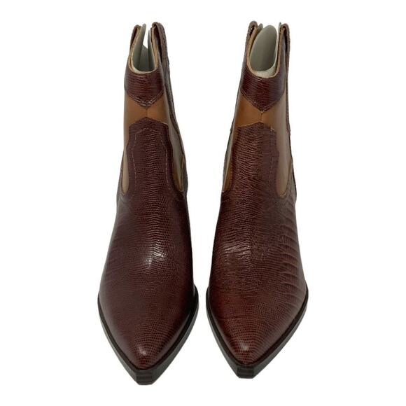 Marc Fisher Gona Brown Western Bootie Size 8 NWT $239 MSRP - Picture 4 of 7